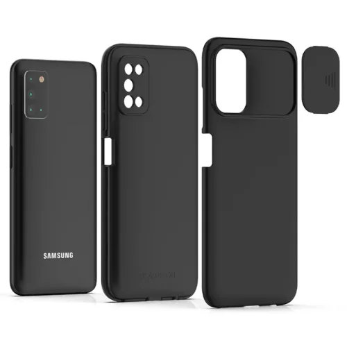 Samsung Galaxy A03s TPU tok kameralencse védővel piros Alphajack- 4 kép