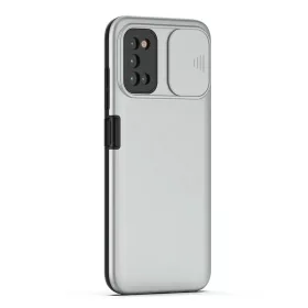   Samsung Galaxy A03s TPU tok kameralencse védővel ezüst Alphajack