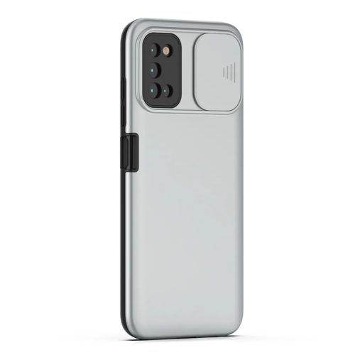 Samsung Galaxy A03s TPU tok kameralencse védővel ezüst Alphajack- 1 kép