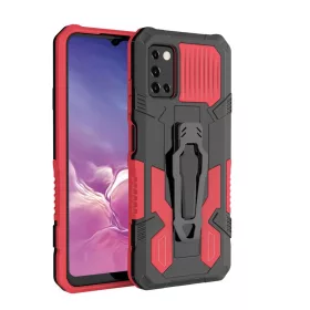   Samsung Galaxy A03s fokozott védelmet biztosító TPU tok kihajtható mágneses támasszal piros Alphajack (PROTECTION-1)