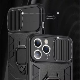 Samsung Galaxy A03s Ring Lens tok kameralencse védővel, kihajtható - 2 kép