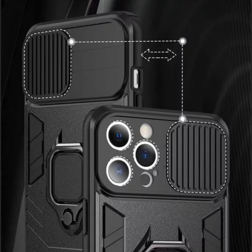 Samsung Galaxy A03s Ring Lens tok kameralencse védővel, kihajtható - 2 kép