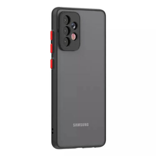 Samsung Galaxy A03s Smoke matt TPU tok fekete kerettel Alphajack- 1 kép