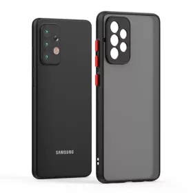Samsung Galaxy A03s Smoke matt TPU tok fekete kerettel Alphajack- 2 kép