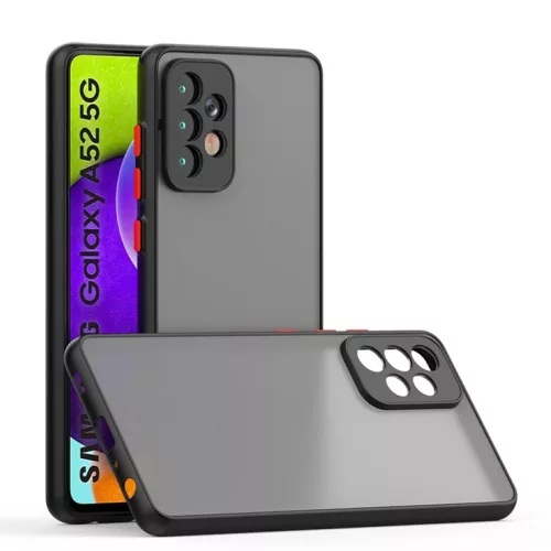 Samsung Galaxy A03s Smoke matt TPU tok fekete kerettel Alphajack- 4 kép