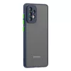 Samsung Galaxy A03s Smoke matt TPU tok kék kerettel Alphajack- 1 kép