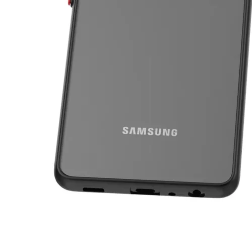 Samsung Galaxy A03s Smoke matt TPU tok kék kerettel Alphajack- 5 kép