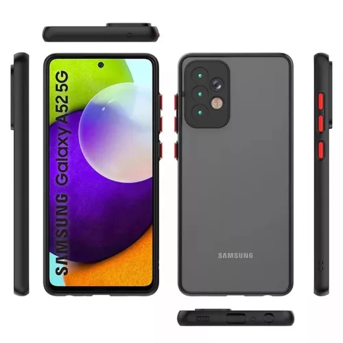 Samsung Galaxy A03s Smoke matt TPU tok kék kerettel Alphajack- 6 kép