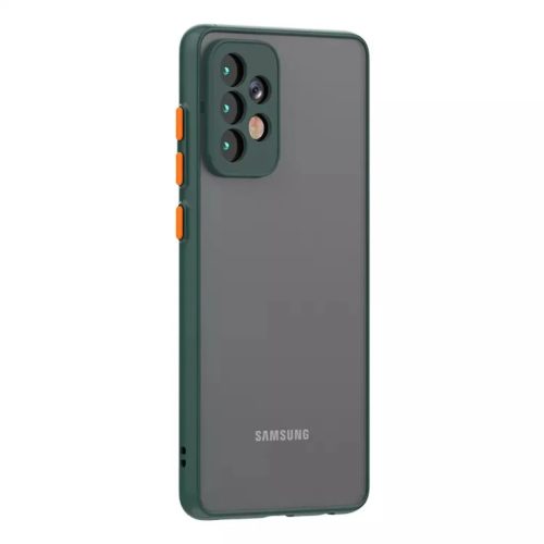 Samsung Galaxy A03s Smoke matt TPU tok sötétzöld kerettel Alphajack- 1 kép