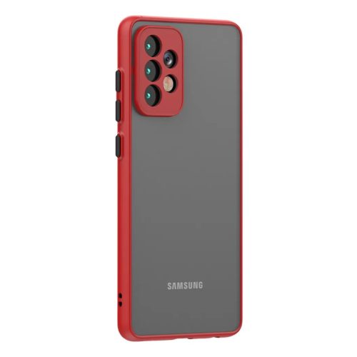 Samsung Galaxy A03s Smoke matt TPU tok piros kerettel Alphajack- 1 kép