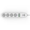 LDNIO 3.4A hálózati elosztó 4x aljzat/ 4x USB -s fehér, elosztó u-6933138644324 2 kép
