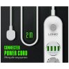 LDNIO 3.4A hálózati elosztó 4x aljzat/ 4x USB -s fehér, elosztó u-6933138644324 5 kép