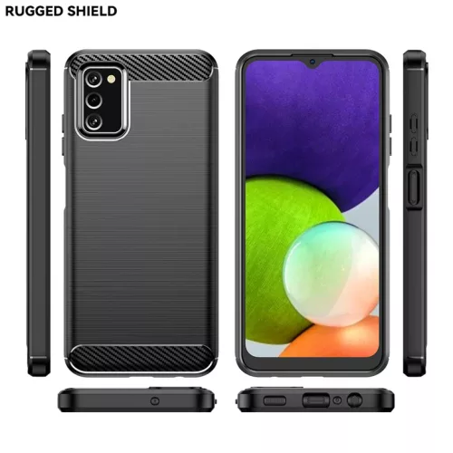 Samsung Galaxy A03s Carbon szénszál mintájú TPU tok fekete Alphaja- 6 kép