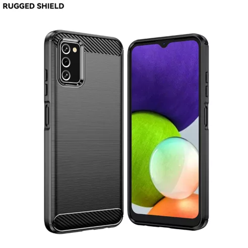Samsung Galaxy A03s Carbon szénszál mintájú TPU tok piros Alphajac- 5 kép