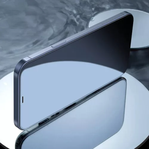 Baseus 2x 0,3 mm kijelzővédő üvegfólia iPhone 12 Pro MAX fekete (-6953156228863 6 kép