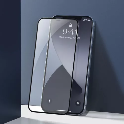 Baseus 2x 0,23 mm kijelzővédő üvegfólia iPhone 12 Pro MAX fekete -6953156228955 4 kép