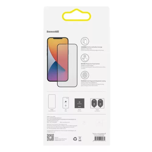 Baseus 2x 0,23 mm kijelzővédő üvegfólia iPhone 12 Pro MAX fekete -6953156228955 6 kép