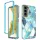 Samsung Galaxy S22 Plus márvány mintás 360 fokos védelmet biztosító TPU tok, kék Alphajack