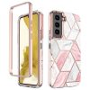Samsung Galaxy S22 Plus márvány mintás 360 fokos védelmet biztosító TPU tok, rózsaszín Alphajack