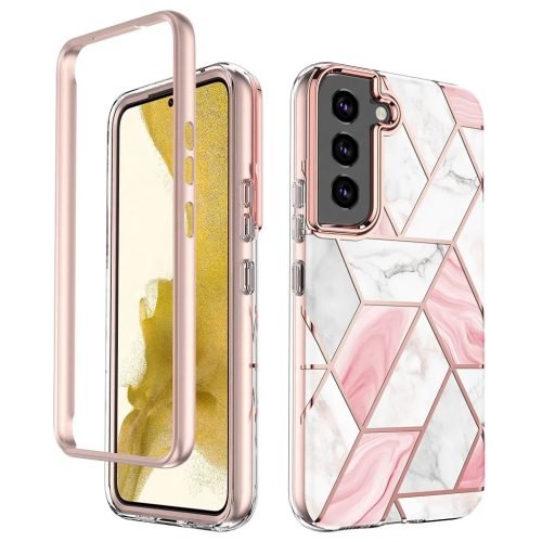 Samsung Galaxy S22 Plus márvány mintás 360 fokos védelmet biztosí- 1 kép