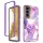 Samsung Galaxy S22 Plus márvány mintás 360 fokos védelmet biztosító TPU tok, lila Alphajack