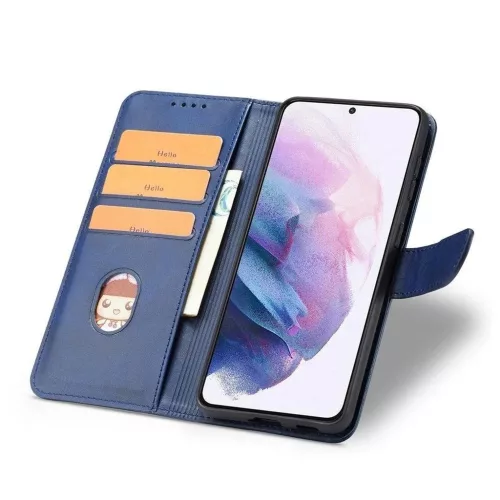 Samsung Galaxy S22 Plus mágneses PU bőr fliptok kártyatartóval ké- 3 kép
