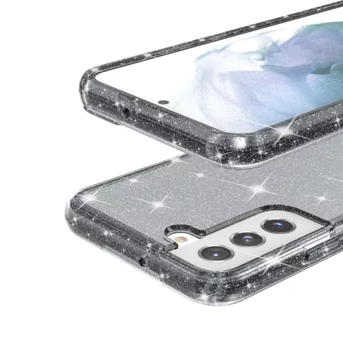 Samsung Galaxy S22 Plus TPU áttetsző shining tok fekete Alphajack- 8 kép