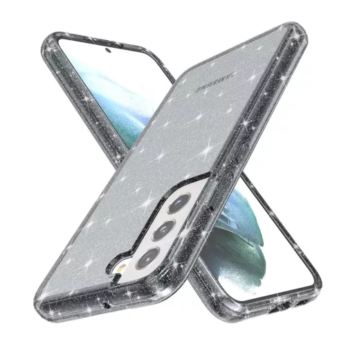 Samsung Galaxy S22 Plus TPU áttetsző shining tok fekete Alphajack- 9 kép