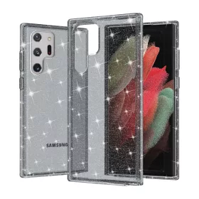 Samsung Galaxy S22 Ultra TPU áttetsző shining tok fekete Alphajack- 1 kép