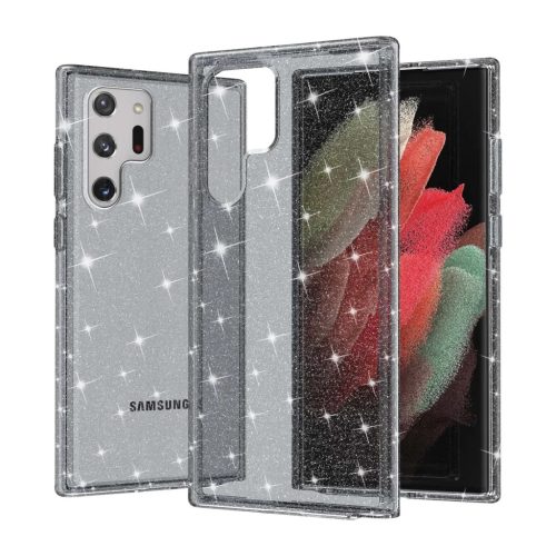 Samsung Galaxy S22 Ultra TPU áttetsző shining tok fekete Alphajack- 1 kép