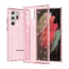 Samsung Galaxy S22 Ultra TPU áttetsző shining tok rose gold Alphajack