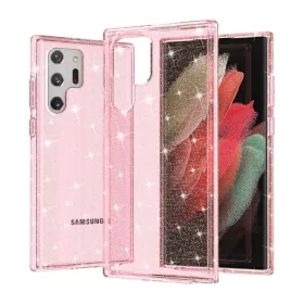   Samsung Galaxy S22 Ultra TPU áttetsző shining tok rose gold Alphajack