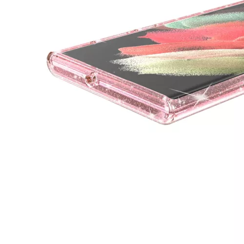 Samsung Galaxy S22 Ultra TPU áttetsző shining tok rose gold Alphajac- 2 kép