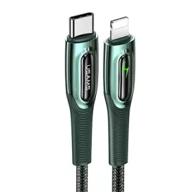   USAMS Fonott USB-C - Lightning Okos Áramtalanító 20W PD Kábel 1.2m sötétzöld SJ