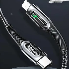 USAMS Fonott USB-C - Lightning Okos Áramtalanító 20W PD Kábel 1.2m-6958444973128 2 kép