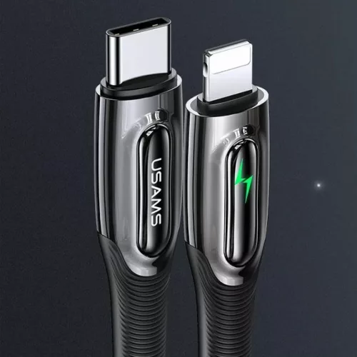 USAMS Fonott USB-C - Lightning Okos Áramtalanító 20W PD Kábel 1.2m-6958444973128 6 kép