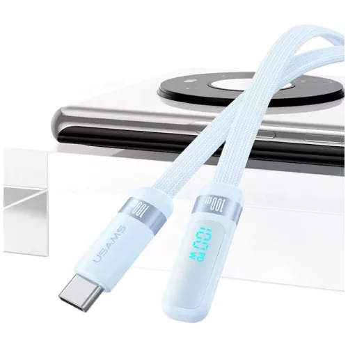 USAMS US-SJ653 USB-C / USB-C kábel kék-6958444907918 2 kép
