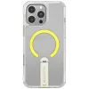 iPhone 16 Pro Skinarma Helix mágneses töltő és 360 fokban forgatható állvány átlátszó tok