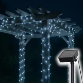 Home SLC200WH szolár fényfüzér, 200db hidegfehér LED, 14m hosszú-5999084973254 1 kép