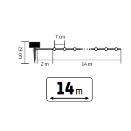 Home SLC200WH szolár fényfüzér, 200db hidegfehér LED, 14m hosszú-5999084973254 3 kép