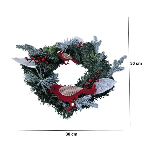 Karácsonyi koszorú dekoráció 30 cm RC-K-512 zöld-5903396351532 2 kép