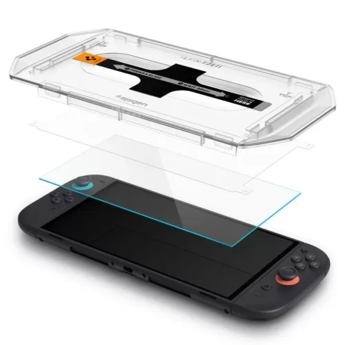 Spigen Glas.tr "ez Fit" 2-pack Nintendo Switch 2 átlátszó üvegfól-8800283312881 2 kép