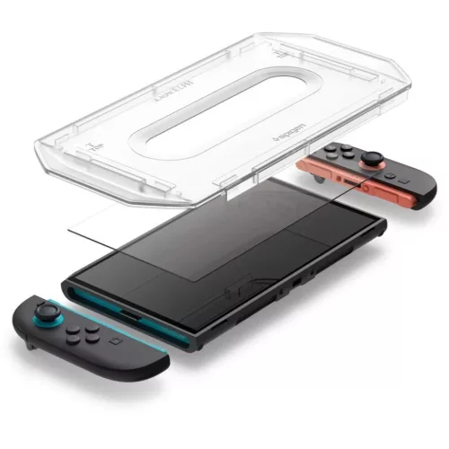 Spigen Glas.tr "ez Fit" 2-pack Nintendo Switch 2 átlátszó üvegfól-8800283312881 6 kép