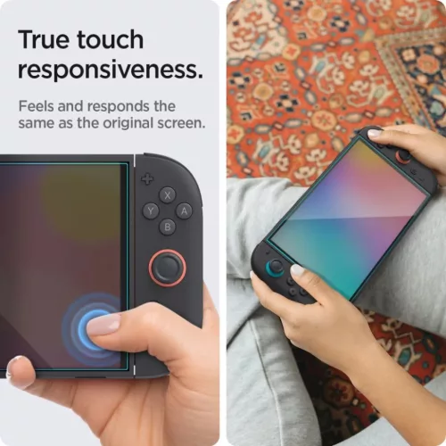Spigen Glas.tr "ez Fit" 2-pack Nintendo Switch 2 átlátszó üvegfól-8800283312881 8 kép