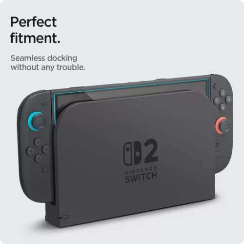 Spigen Glas.tr "ez Fit" 2-pack Nintendo Switch 2 átlátszó üvegfól-8800283312881 10 kép