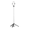 Selfie bot WC13YDS teleszkópos tripod 1,3m dupla lámpával és telefontartóval - fekete