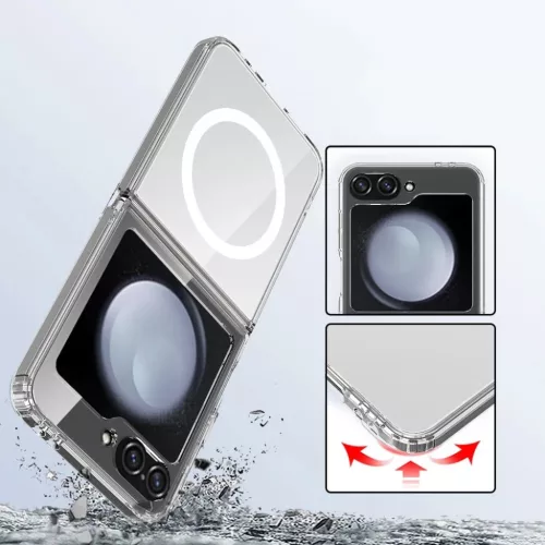  Galaxy Z Flip 6 / 7 Tech-protect Flexair Hybrid Magsafe Átlátszó t-5906302330621 3 kép