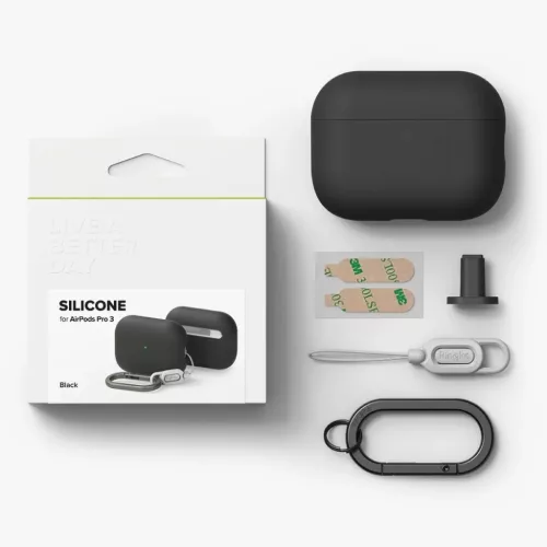 Apple AirPods Pro 3 Ringke Silicone fekete tok-8800293859406 6 kép