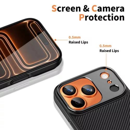 iPhone 17 Pro Tech-Protect Kevlar Aramid Magsafe fekete tok-5906302334520 7 kép