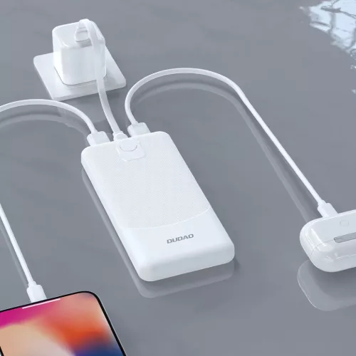Powerbank Dudao K10 10000mAh 2.4A 2 x USB-A - fehér-6977196682157 6 kép